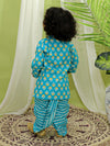 BownBee Infant Full Sleeve Pure Cotton Dhoti Kurta for baby Boys- Blue