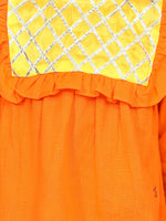 BownBee Cotton Full Sleeve Top with Harem pant Indo Western Clothing Sets -Orange
