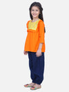BownBee Cotton Full Sleeve Top with Harem pant Indo Western Clothing Sets -Orange