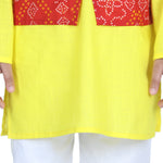 BownBee Boys Ethnic Festive Wear Cotton Attached Floral Jacket Kurta Pajama - Red
