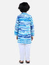 BownBee Boys Cotton Ethnic printed Asymmetric Front Open Kurta Pajama- Blue