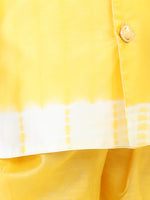 BownBee Hand Dyed Chanderi Silk Sherwani Salwar For Boys- Yellow