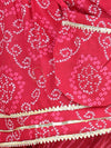 BownBee Cotton Printed Off Shoulder Kurti Pant Set with Side sling bag for Girls-Pink