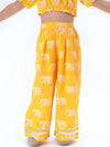 Lil Drama Trunk Tales Girls Yellow Crop Top with Pants Co-ordinate set