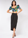 Picasso Printed Top With Dhoti Skirt Set