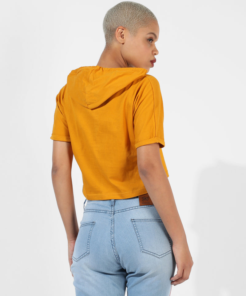 Women's Solid Mustard Yellow Regular Fit Top