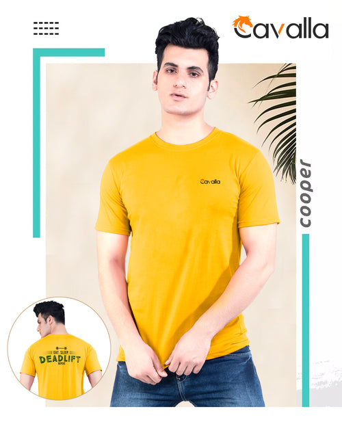 Masculino Latino Yellow Solid Round Neck T-Shirts