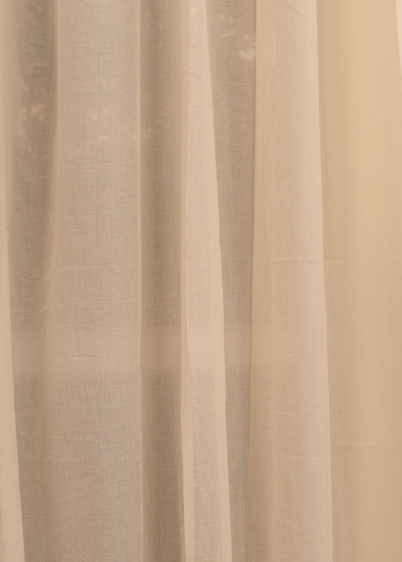 Cream Cotton Sheer Curtain (Single piece) - Window