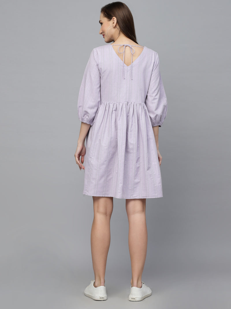 Women's Woven Design Cotton Blend Flared dress