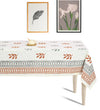 Abeer Hand Block Cotton Dining Table Cover Floral Printed Rust & Grey Color Textured Design Table Cloths 6 Seater-150 Cm. x 225 Cm.
