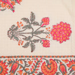 Abeer Hand Block Floral Printed Cotton Kitchen Towel, Quick Drying, Light Weight Peach-40 cm. x 60 cm.