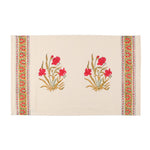 Abeer Hand Block Floral Printed Cotton Kitchen Towel, Quick Drying, Light Weight Red-40 cm. x 60 cm.