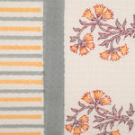Abeer Hand Block Floral Printed Cotton Kitchen Towel, Quick Drying, Light Weight Grey-40 cm. x 60 cm.