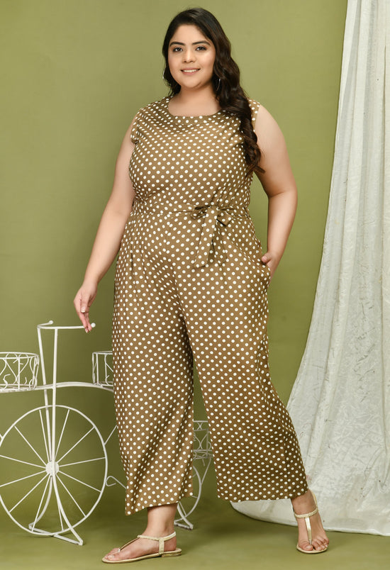 Plus Size Polka Dots Jumpsuit