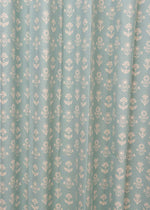 Dahlia Nile Blue Cotton Curtain (Single piece) - Window