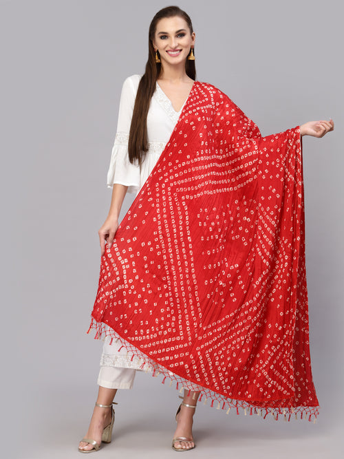 Women's Bandhani Print Silk Blend Dupatta