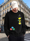 Manlino High Range Mens Black Round Neck Regular Graphic Printed Sweatshirt
