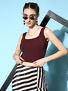 Veni Vidi Vici Maroon Crop Tank Top