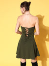 Veni Vidi Vici Olive Lace Up Back Bodycon Dress