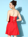 Veni Vidi Vici Red Lace Up Back Bodycon Dress