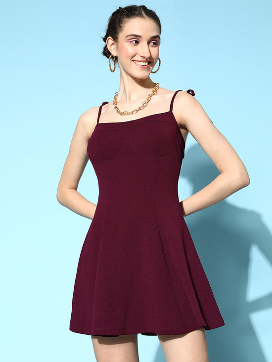 Veni Vidi Vici Maroon Bustier Dress