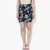 Turquoise Floral Print Bodycon Skirt