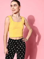 Veni Vidi Vici Yellow Crop Tank Top