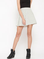 White Striped Skater Skirt