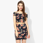 Black Printed Bardot Co Ordinate Dress