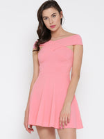 Pink Bandage Bardot Skater Dress