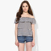 Marine Striped Layered Bardot Top