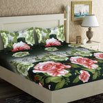 Good Homes Microfiber Floral Double Bedsheet with 2 Pillow Covers