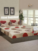 Good Homes Microfiber Floral Double Fitted Bed Sheet with 2 Pillow Covers
