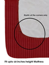 Good Homes Double Microfibre Red Stripes Fitted Sheet with 2 Pillow Covers