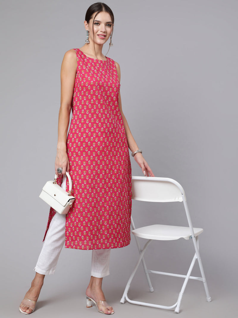 Pink Sleeveless Kurtis Online Shopping for Women at Low Prices