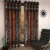 Home Sizzler 2 Piece Eyelet Polyester Door Curtain Set - 7ft, Brown