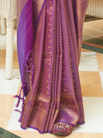 Sareemall Purple Tassels And Latkans Women Saree