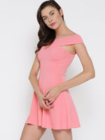 Pink Bandage Bardot Skater Dress