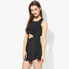 White On Black Polka Cutout Playsuit