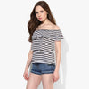 Marine Striped Layered Bardot Top