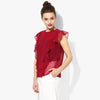 Maroon Frilled Top
