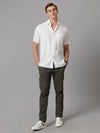 Men Solid Casual White Shirt