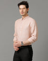 Mens Regular Fit Solid Maroon Casual Linen Shirt