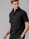 Men Solid Casual Black Shirt