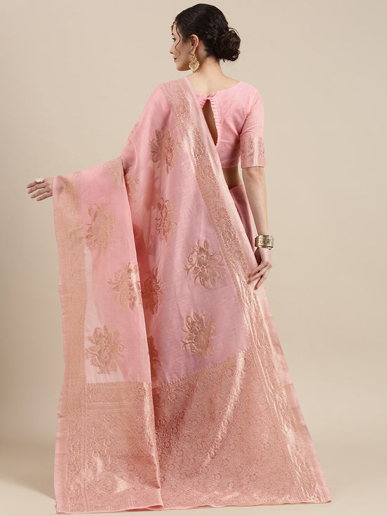 Sareemall Pink Woven Women Saree