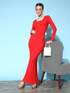 Veni Vidi Vici Red Bodycon Maxi Dress