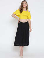 Yellow Frilled Strappy Crop Top