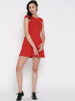 Red Bandage Bardot Skater Dress