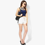 Blue Cage Halter Crop Top