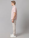 Men Striped Casual Pink Shirt